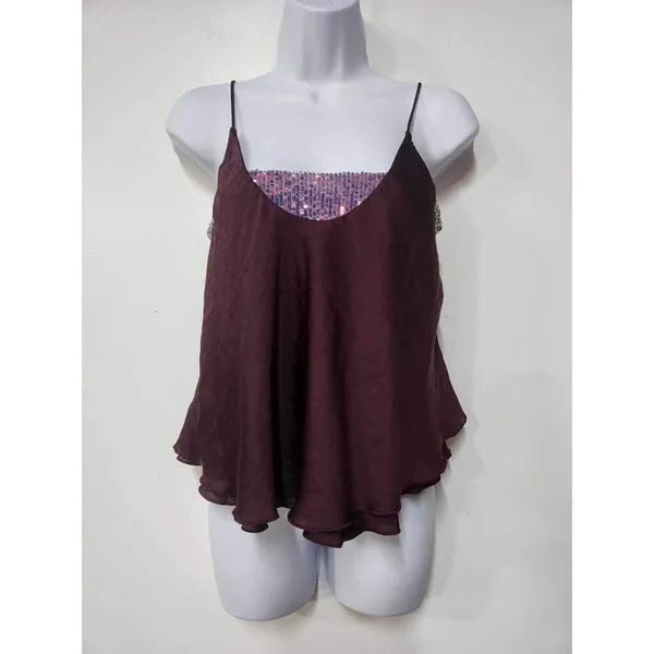 Free People Turn It On Sequin Cami Top Size S. B11 - Image 4