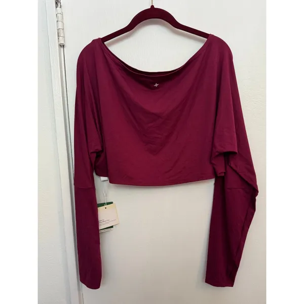 NWT Halara Cropped Long Sleeve One Shoulder Yoga Top Size Medium - Image 2