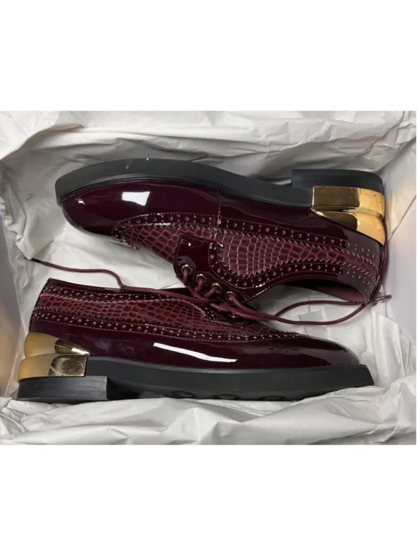 💜 Women's Midnight Velvet Oxblood Oxford Shoes Size 7 🖤 - Image 9