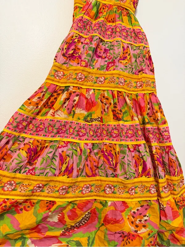 NEW Farm Rio Mixed Fruits Paradise Midi Dress Size XS NWOT Tropical Cotton - Image 6