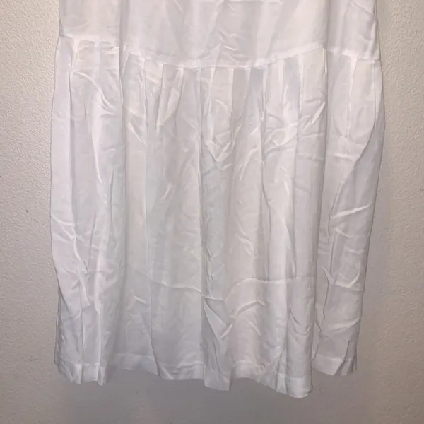 White stretchy casual summer sheer office midi skirt - Image 3