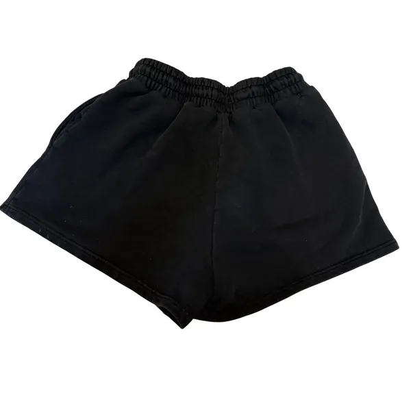 White Fox Boutique Cherry Logo Black Sweat Shorts Loungewear Comfy Trendy Sz M - Image 4