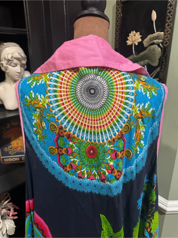 Jackpots Tropical Butterfly Boho Collared Tunic Dress – One Size - Image 8