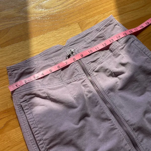 We The Free Purple Lavender Midi Skirt Women’s Size 29 Corduroy Front Zip - Image 6