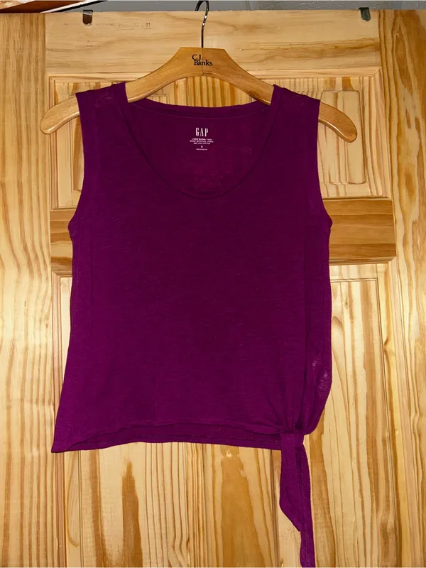 GAP Women's linen blend Tie-Hem Tank Top - Image 4