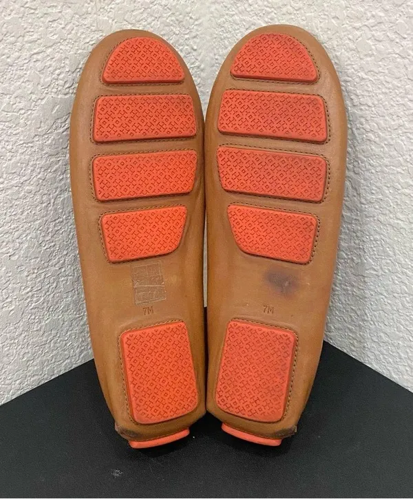 TORY BURCH Ashby Royal Tan Leather Loafers Driving Shoes Size 7 - Image 5