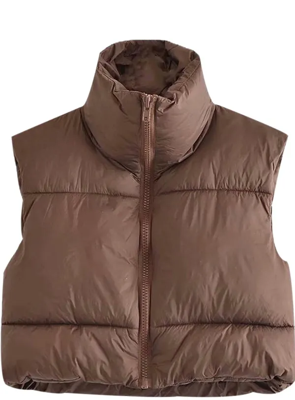 Crop Vest Brown Size M - Image 3