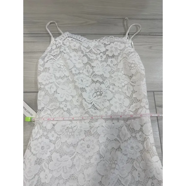 For Love & Lemons White Lace Mini Dress Spaghetti Strap Deep V Back XS NWT - Image 4