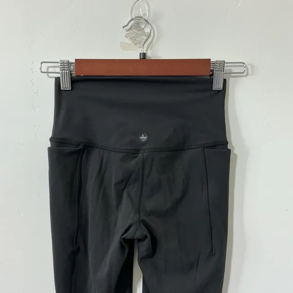 prAna High Rise Workout Leggings Black Side Pockets XS Activewear Yoga Gym - Image 3