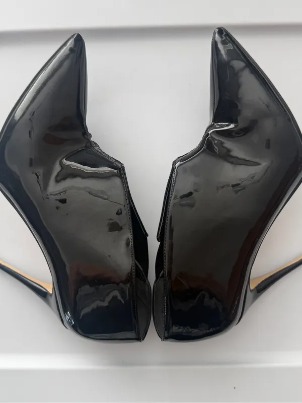 Guess Black Faux Patent Pointed-Toe Stiletto Heels - Women's Dress Pumps 8.5M - Image 4