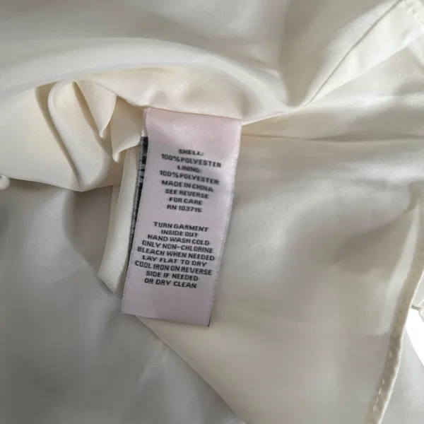 Nanette Lepore Pleated Mock Neck Blouse Ivory Sleeveless Top Womens M Read - Image 9