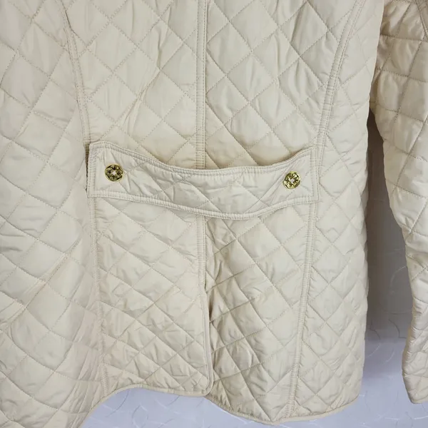 Wonder Womens Jacket Sz 24 White Puff Teddy Quilted Collared Winter Long Sleeve - Image 9