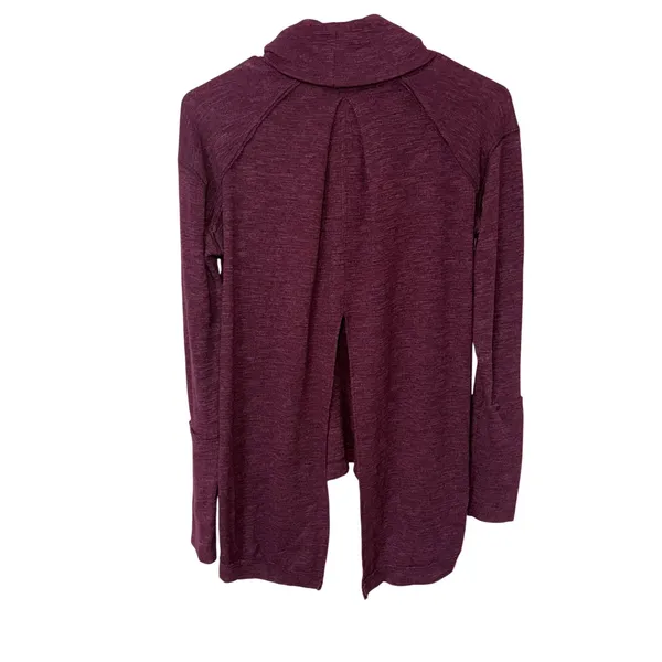 We The Free People Purple‎ Split Back Turtleneck Sweater Top XS boho lagenlook - Image 3