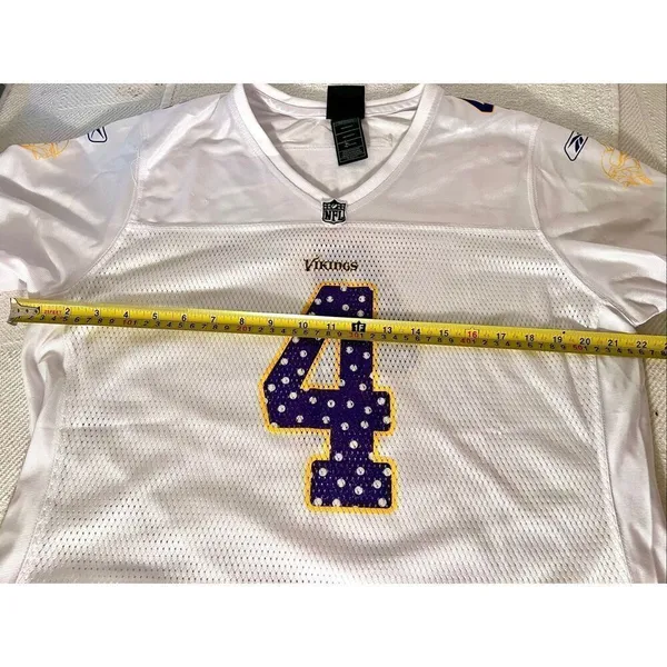 NFL Minnesota Vikings Brett Favre Reebok Women's XL White Jersey - Image 4