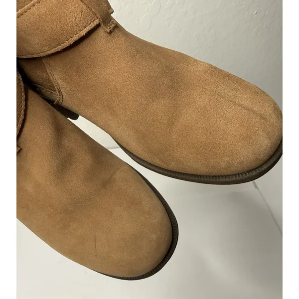 UGG BODIE Boots Suede Chestnut Women Size 9 Fold Over Warm Cozy Waterproof Girls - Image 4