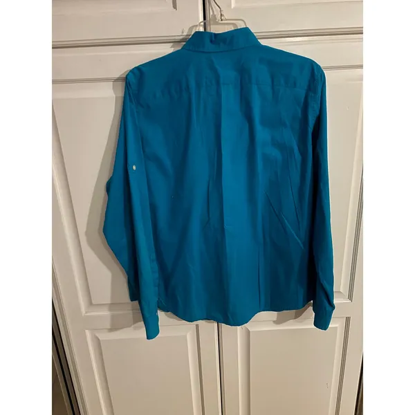 Lauren‎ Jeans Co Ralph Lauren Turquoise Blue Button Down Utility Shirt Womens - Image 3