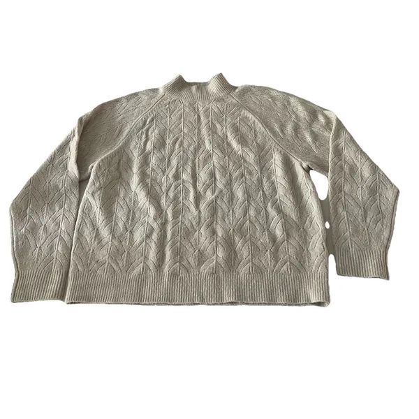 Uniqlo Women’s Pointelle Knit Sweater Ivory Size Medium - Image 3