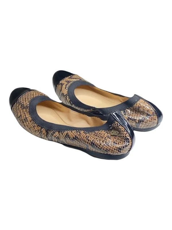 Cole Haan ⌘ Deltona Cap Toe Gore Leather Ballet Flats ⌘ Brown Snakeskin ⌘ 7.5M - Image 5