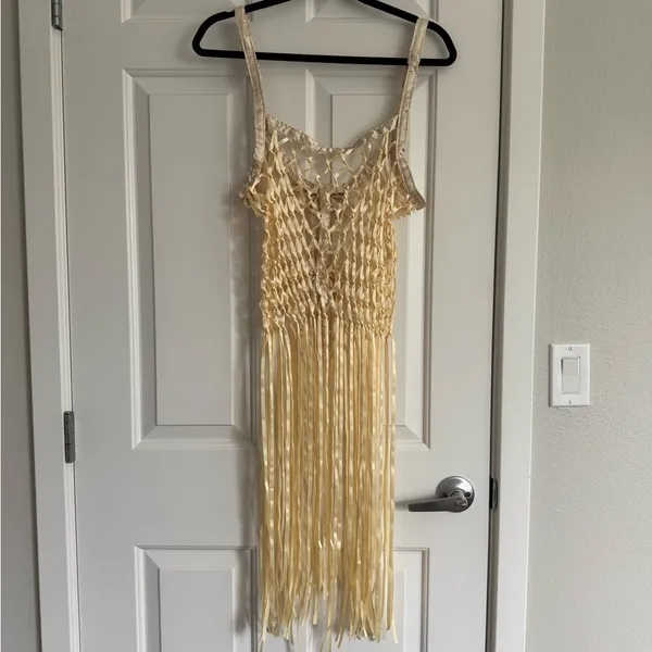 Urban Outfitters Ribbon Bow Fringe Top - O/S - Cream‎ - NWT - Image 6