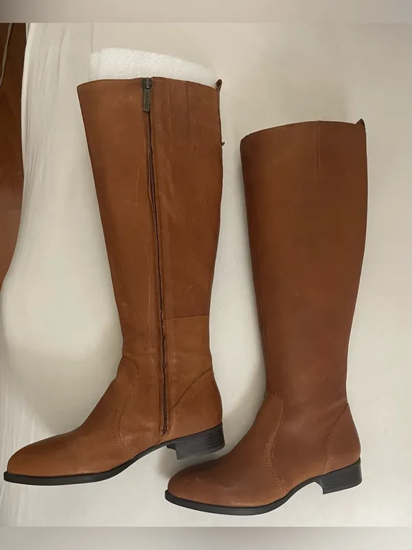 Nine West Women's Tall Leather Riding Boots - Brown Size 6.5 New in box - Image 4