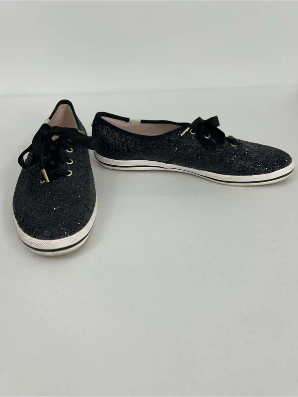 Kate Spade x Keds Black Glitter Sneakers Size 10 - Image 2