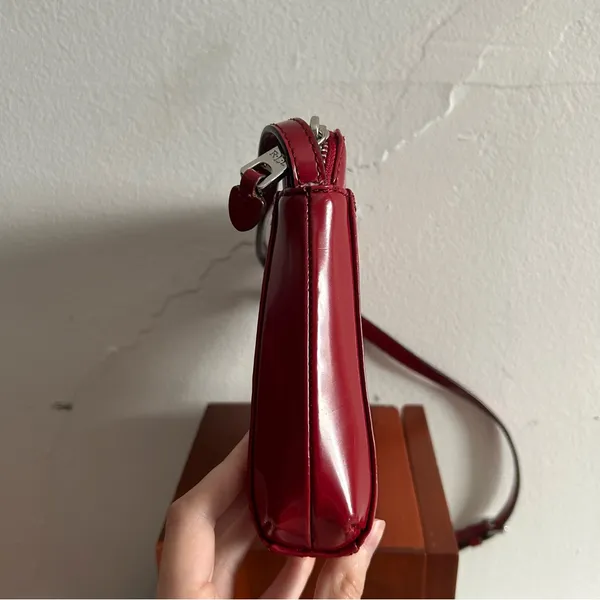 Vintage Lauren Ralph Lauren Cow Leather Red Shoulder Bag Y2K Country Western - Image 5
