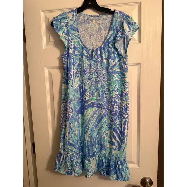 Lilly Pulitzer Rejina shift dress blue haven Hey Hey Soleil size medium - Image 3