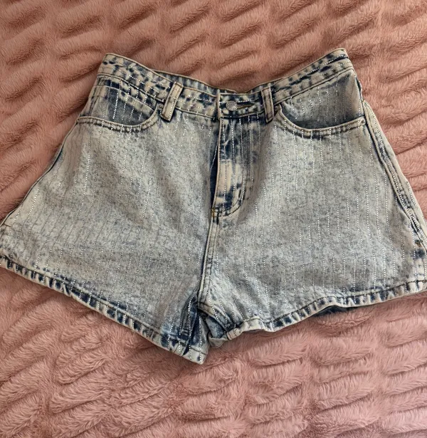 These Three Boutique Sequin denim shorts - Image 2