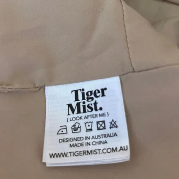 Tiger Mist Beige Tan Sleeveless Square Neck Pinstriped Crop Tank Top Size XS - Image 4