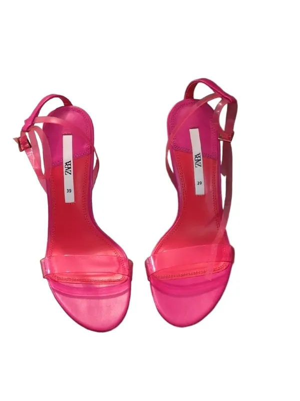 Zara Pink Stilettos With Ankle Strap Size 39 - Image 2