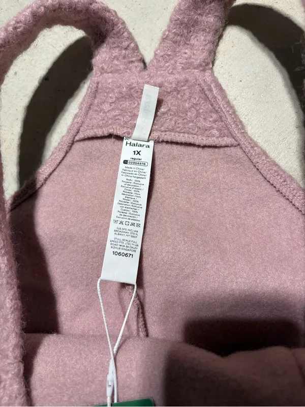 Halara adjustable straps casual teddy Cozy Pink Overalls NWT 1X - Image 8