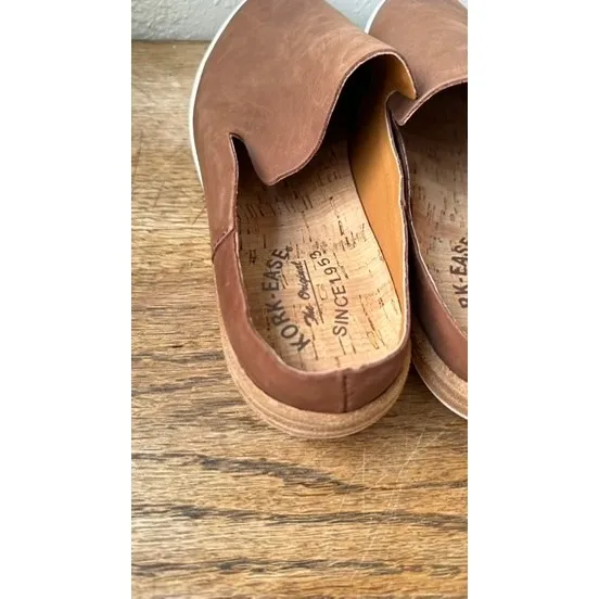 Kork-Ease Brown Leather Mule Sneakers Slip On Cork Footbed Womens 7.5M - Image 5