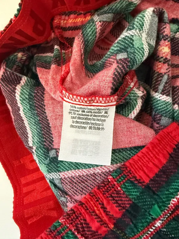 Victoria’s Secret PINK Pajama Pants Red Tartan Plaid Sleepwear - Image 12