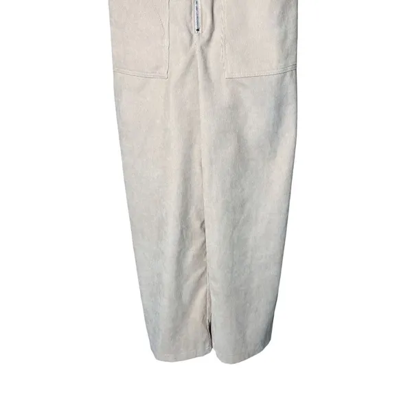 Nasty Gal Corduroy Cream Zip Up‎ Jumpsuit Size 6 - Image 3