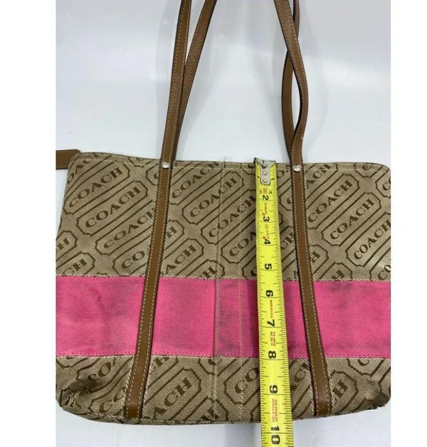 COACH Large Tan Brown Pink Tote Bag Msrp $350 - Image 5