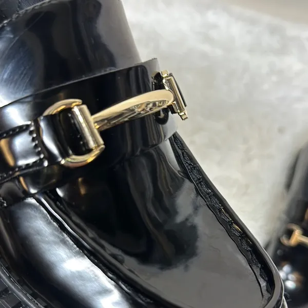 Madden Girl Ambrosee Black Loafers with Gold Accents - Image 9