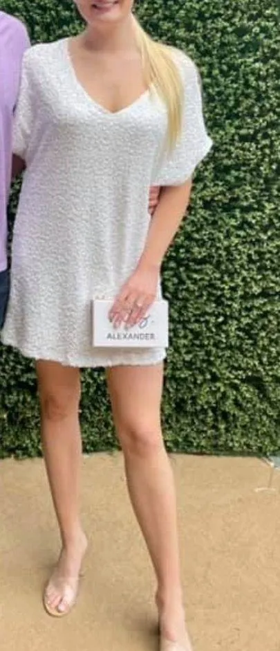 Lulus White Sequin Dress - Image 2