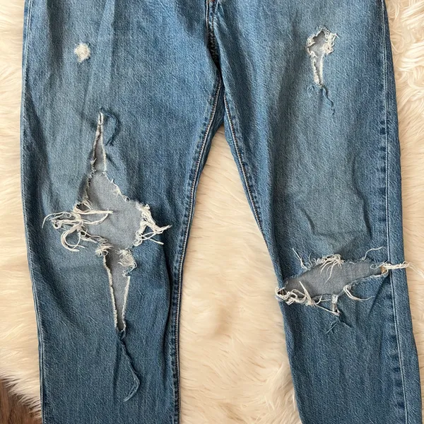 Levi's 501 Original Straight Button Fly Distressed Jeans - Image 4