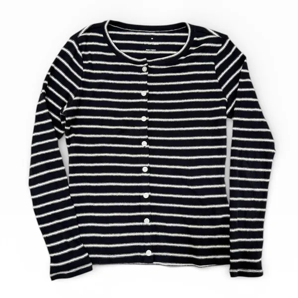 Everlane The Vintage Rib Cardigan in Navy/bone size XS - Image 2