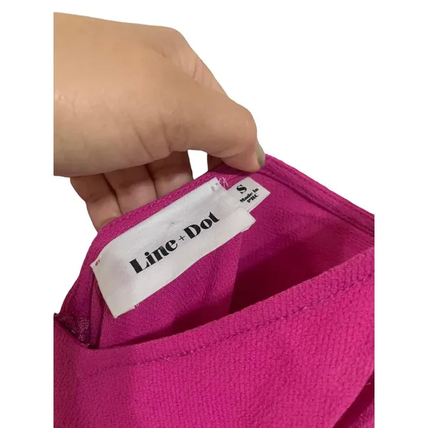 Line & Dot Hot Pink Maxi Dress‎ Ruffle Size Small - Image 3