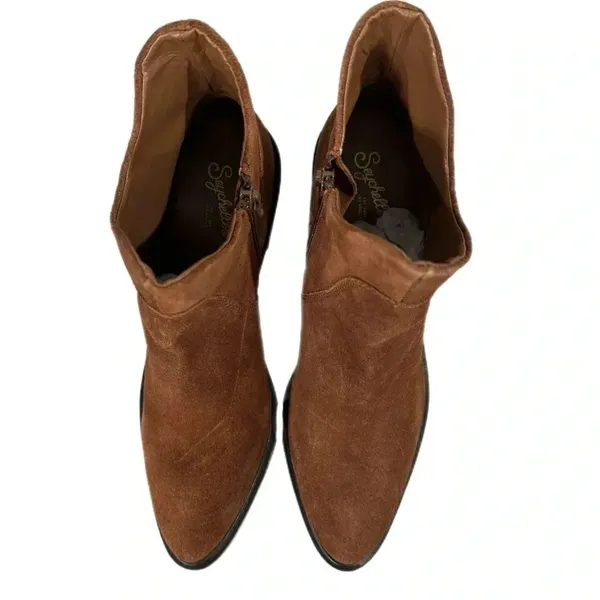 New Seychelles Pretty Little Bird Suede Cognac Brown Boots Fashion Booties Sz 8 - Image 10