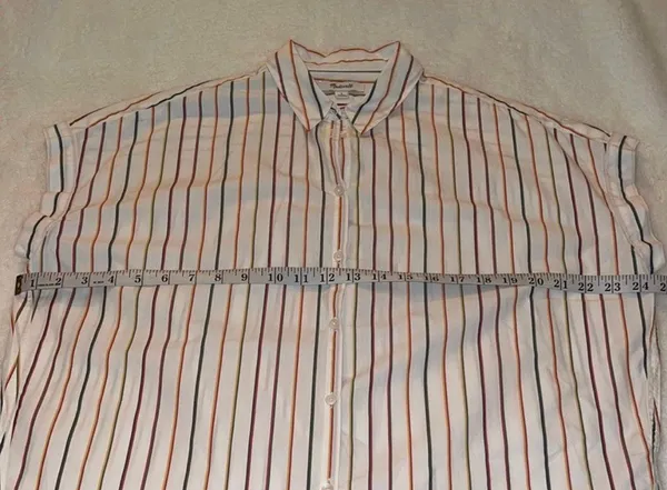Madewell Central Shirt in Sadie Stripe- Size S - Image 4