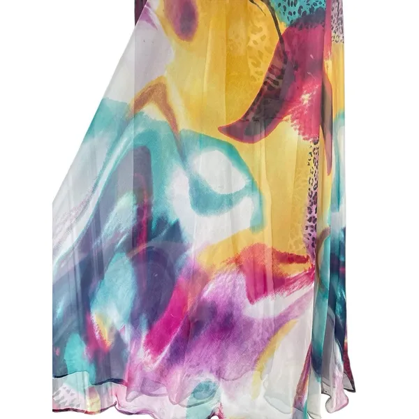 Tony Bowls Purple Watercolor Leopard‎ Print Prom Dress Strapless Formal Gown 2 - Image 13