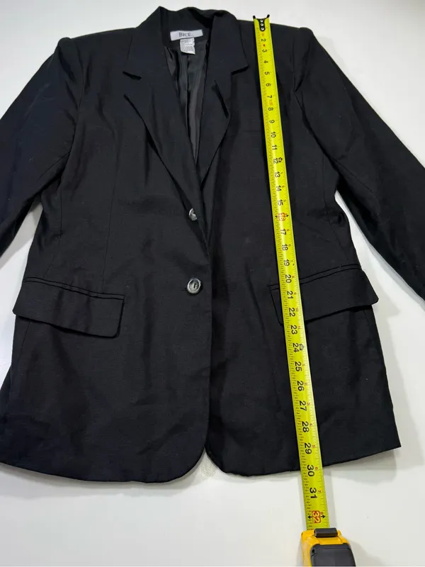 Bice Linen Blend Women's Black Double-Button Tailored Blazer - Image 3