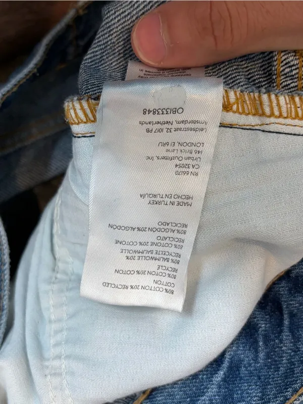 Free people we the free ripped distress blue straight leg denim jeans size 30 - Image 12