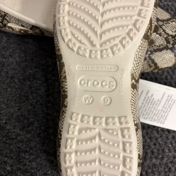 Crocs Malindi Printed Flat W Snakeskin Animal Print Slingback Shoes 205944-1DW 9 - Image 5
