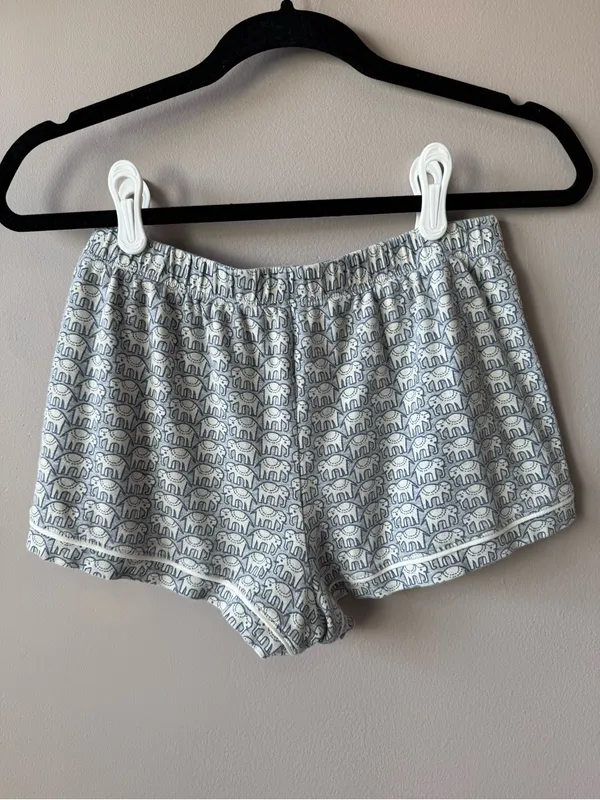 Roller Rabbit Women Hathi Elephant Print Polo Shorts Pima Cotton Pajama Set XS - Image 11