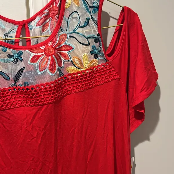 Apt. 9 Red Embellished Ruffled Sundress - Image 5