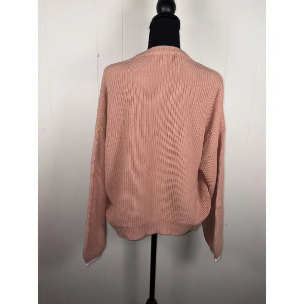 Demylee Sweater Womens Small Pink‎ Cotton Pocket Oversized - Image 2