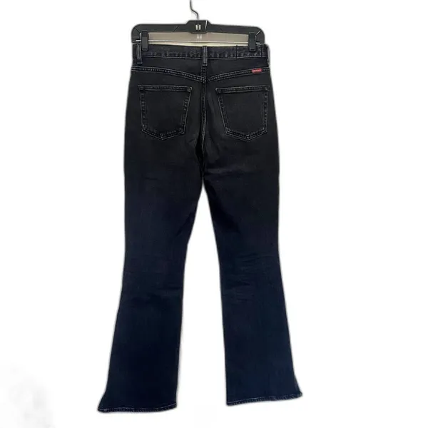 Sly Kick‎ Flare Leg Jeans Black Wash Denim Split Hem High Rise Size 26 Waist - Image 4